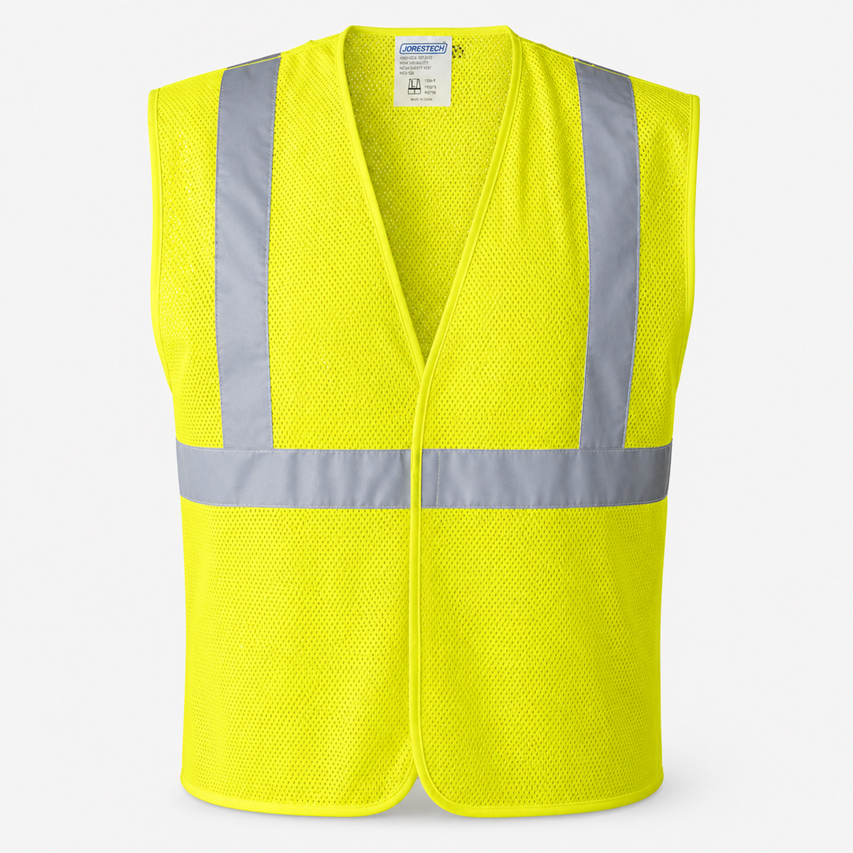 Jorestech Hi-Vis Yellow Mesh Tearaway Safety Vest with 2” Reflective Strips and Pocket