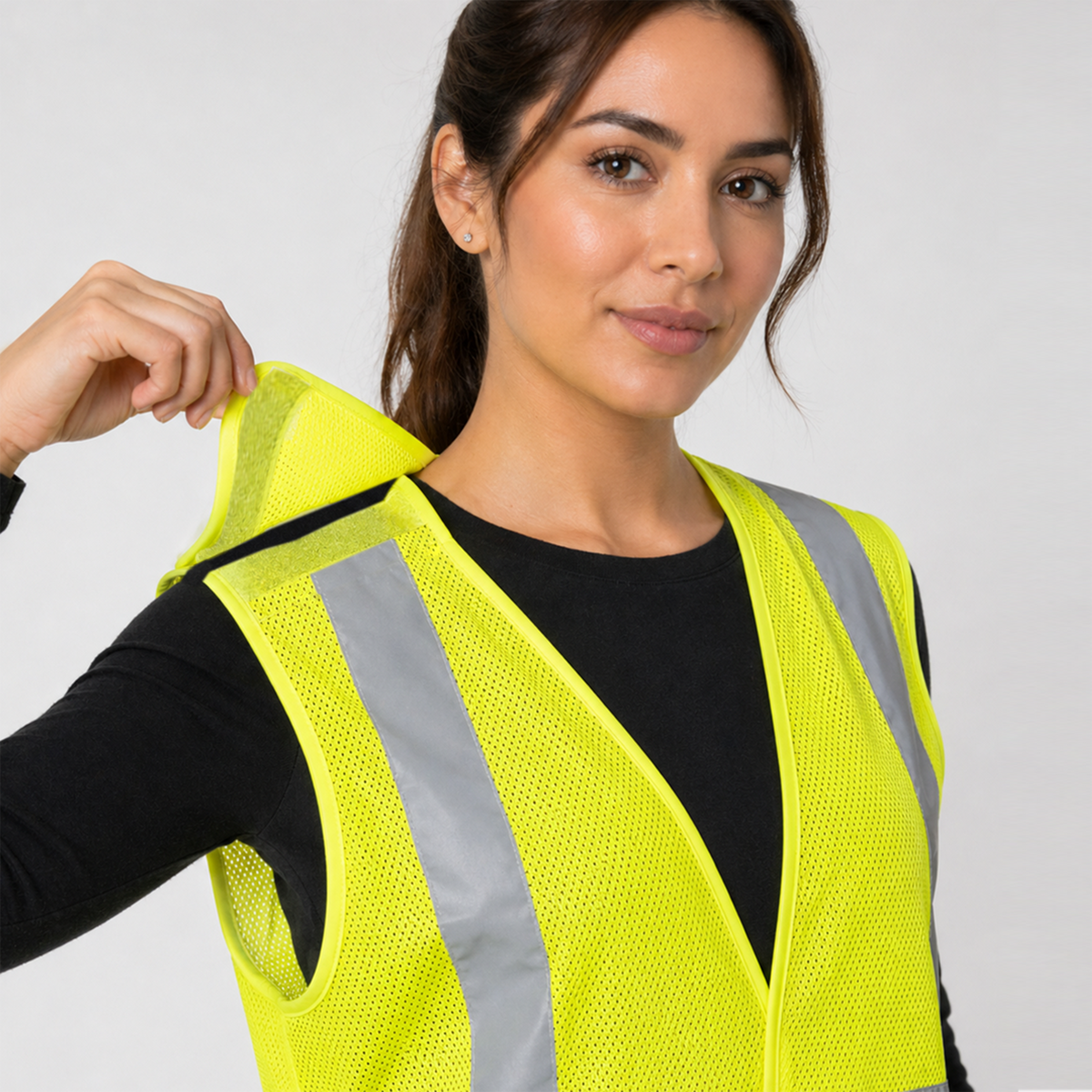 Jorestech Hi-Vis Yellow Mesh Tearaway Safety Vest with 2” Reflective Strips and Pocket