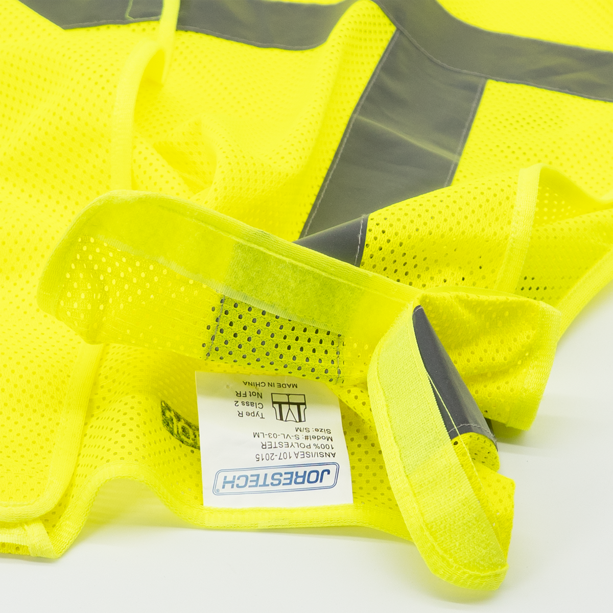 Jorestech Hi-Vis Yellow Mesh Tearaway Safety Vest with 2” Reflective Strips and Pocket