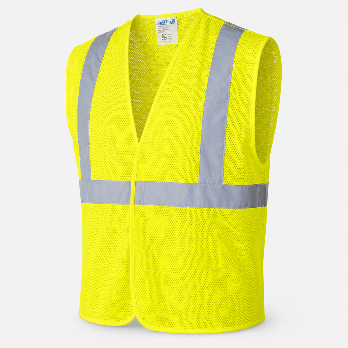 Jorestech Hi-Vis Yellow Mesh Tearaway Safety Vest with 2” Reflective Strips and Pocket