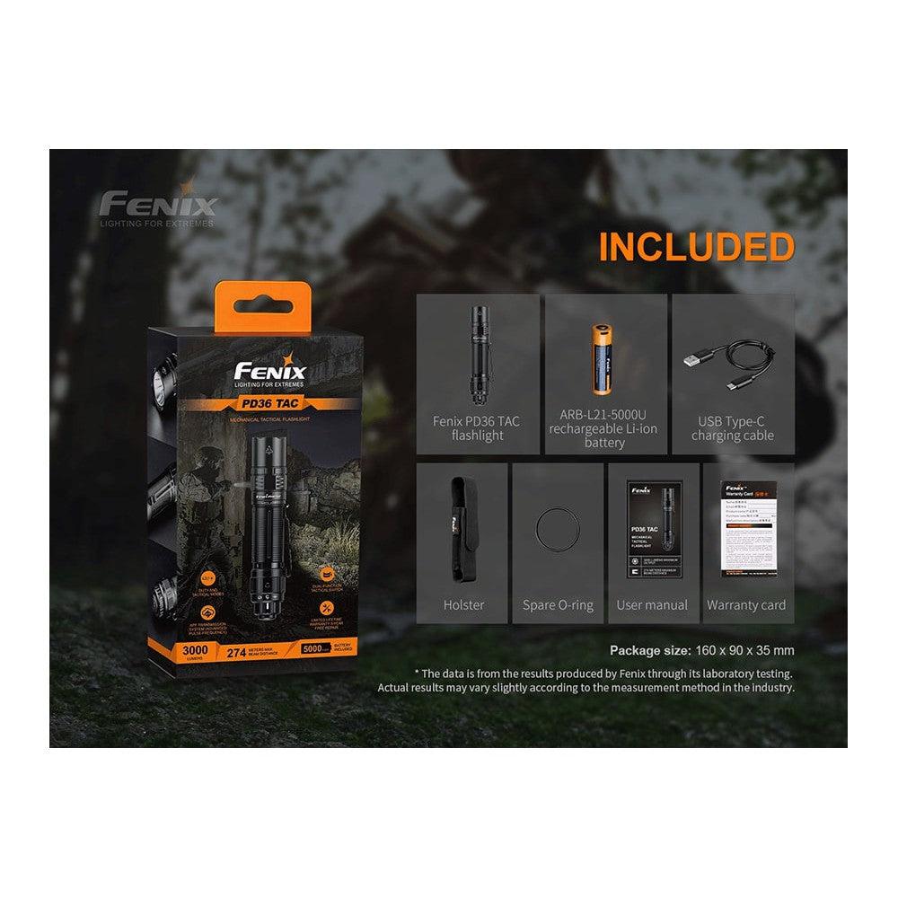 Fenix PD36 TAC Tactical Flashlight - 3000 Lumens