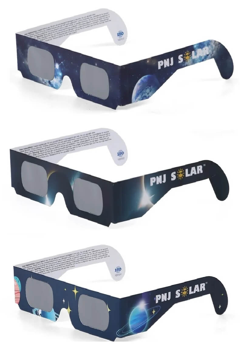 PNJ Eclipse Glasses ISO Certified Solar Eclipse Glasses - Mixed 10-Pack