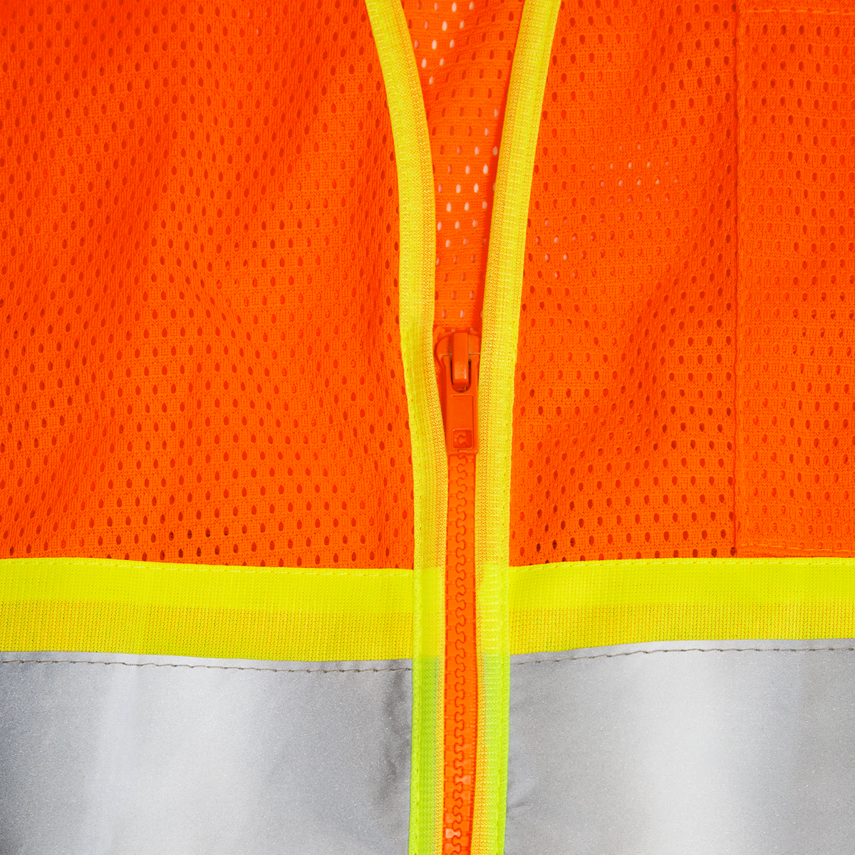 Jorestech Printed Hi-Vis Two-Toned Mesh Safety Vest with 2” Reflective Strips and Pockets - Orange
