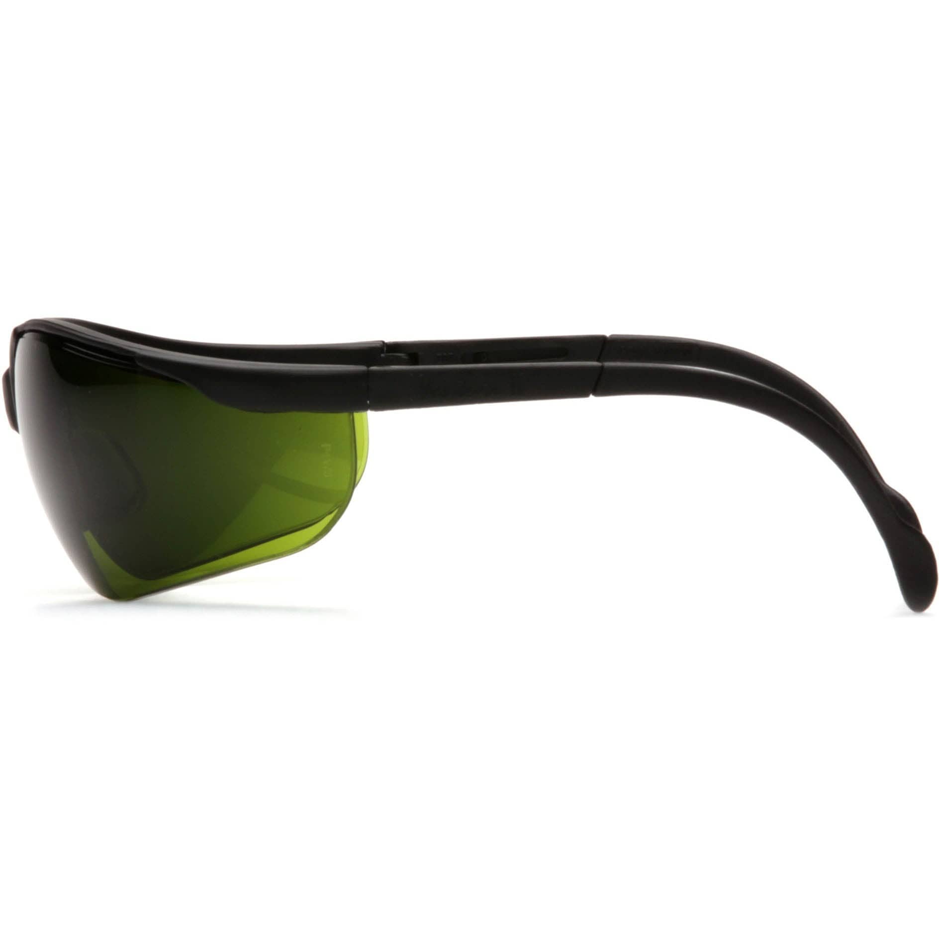 Pyramex Venture 2 Safety Glasses with Black Frame and Shade 3.0 Lens Side View