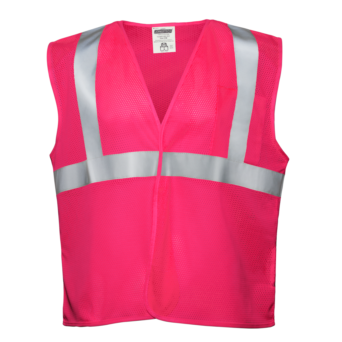 Jorestech Printed Hi-Vis Mesh Safety Vest with 2” Reflective Strips and Pocket - PinkFit Collection