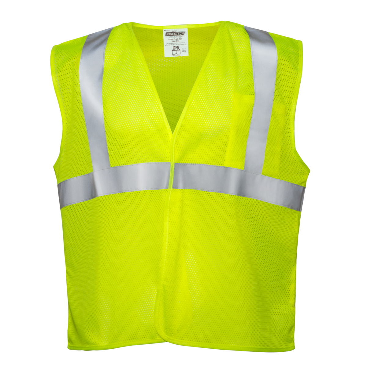 Jorestech Printed Hi-Vis Mesh Safety Vest with 2” Reflective Strips and Pocket - Lime