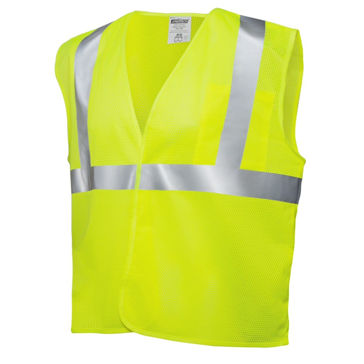 Jorestech Printed Hi-Vis Mesh Safety Vest with 2” Reflective Strips and Pocket - Lime