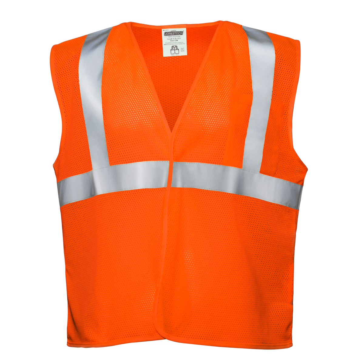 Jorestech Printed Hi-Vis Mesh Safety Vest with 2” Reflective Strips and Pocket - Orange