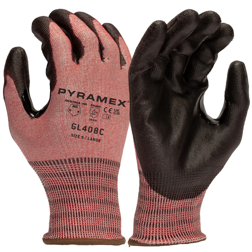 Pyramex GL408C A6 Cut-Resistant Polyurethane Gloves-GL408CS-Small-Safety Glasses USA-1