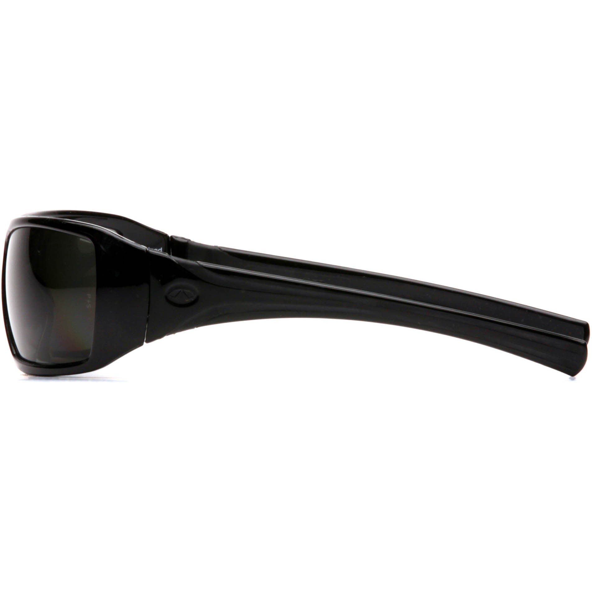 Pyramex SB5621D Goliath Safety Glasses - Black Frame - Gray Polarized Lenses Left Temple View