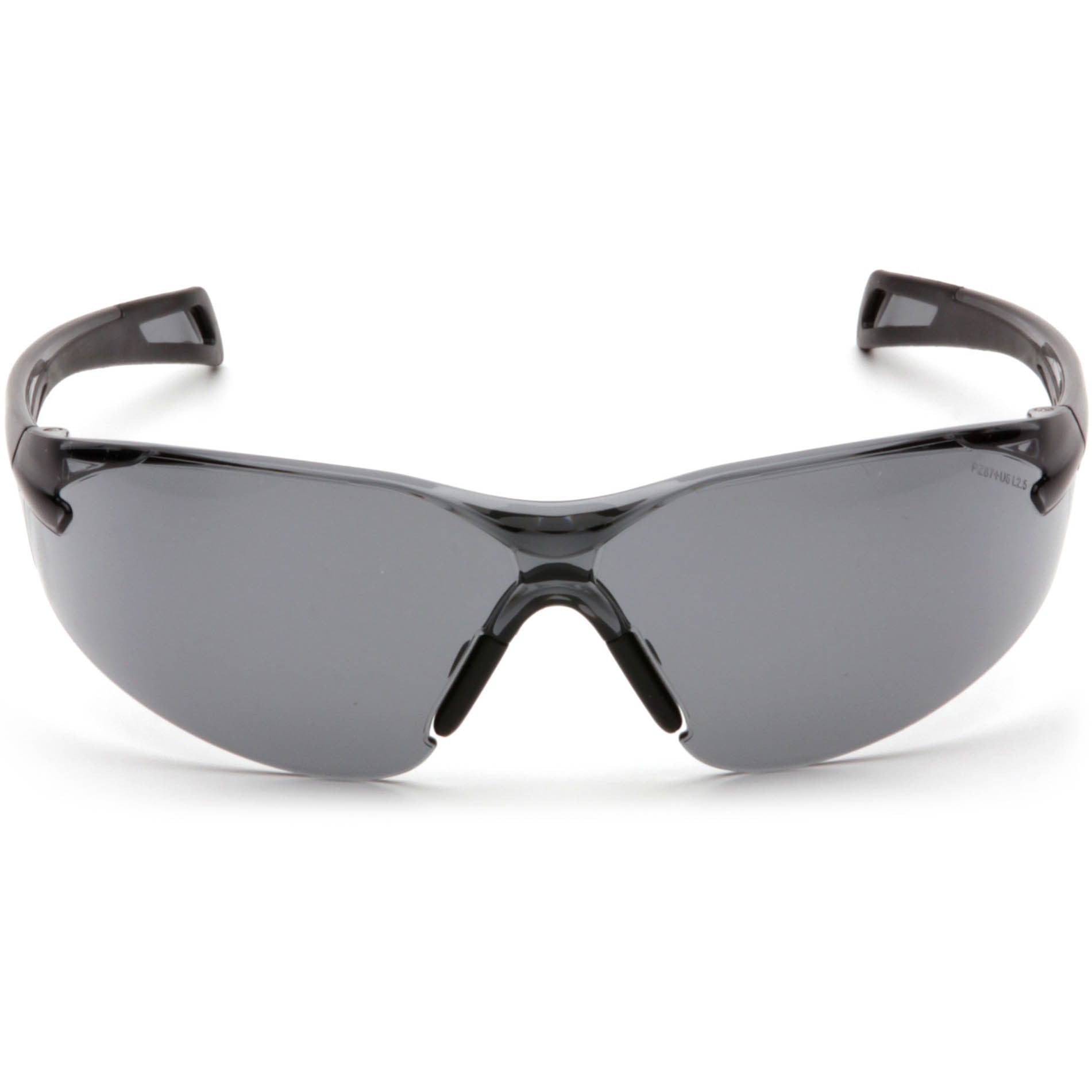 Pyramex SB7120ST PMXSLIM Safety Glasses Black Temples Gray H2X Anti-Fog Lens Front View