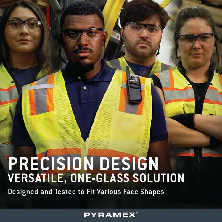 Pyramex TruFlex Safety Glasses worn on a variety of face shapes