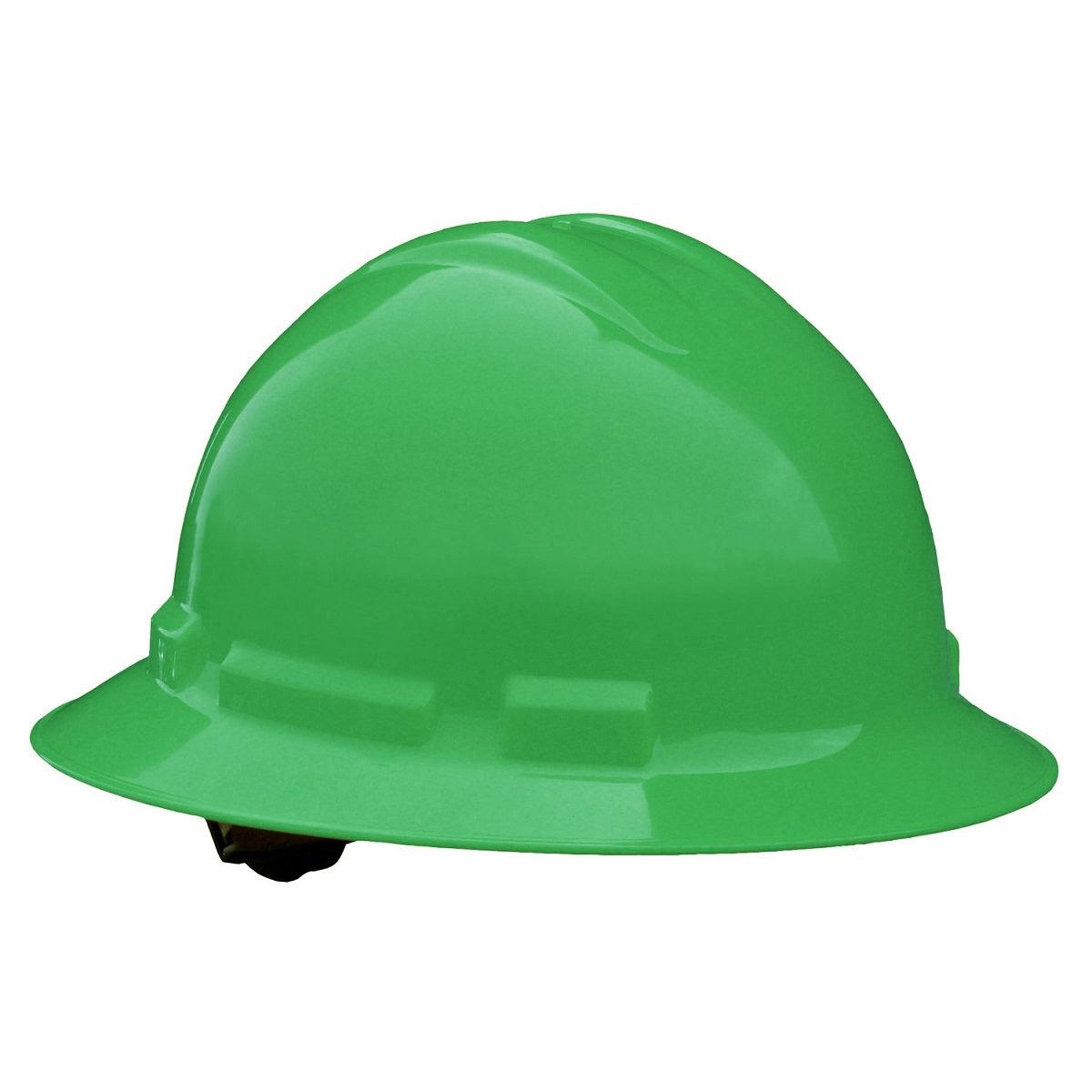 Radians Quartz Full Brim Hard Hat 4 Point Ratchet Suspension Made in USA Green QHR4-GREEN