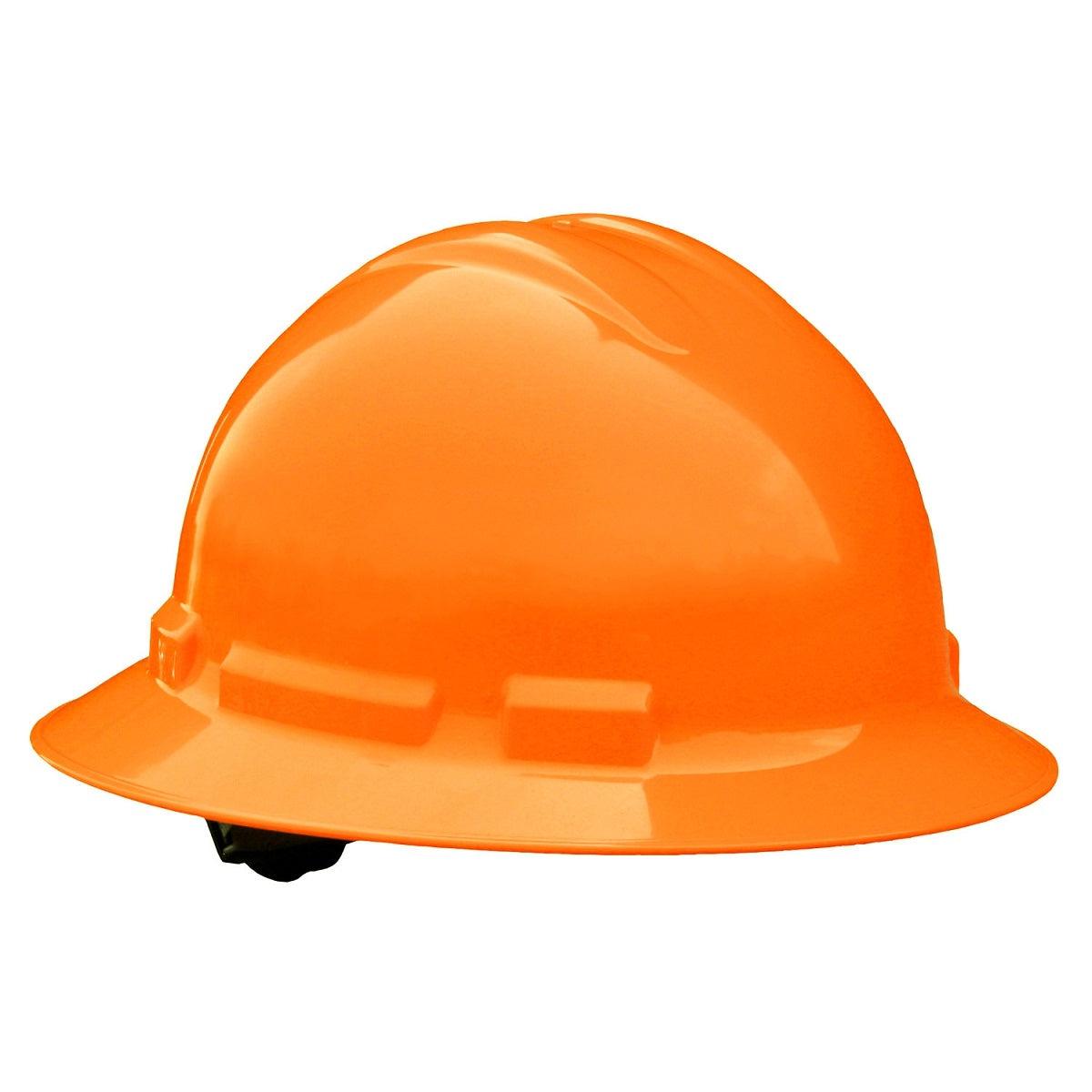 Radians Quartz Full Brim Hard Hat 4 Point Ratchet Suspension Made in USA Hi-Viz Orange QHR4-Orange-Hi-Viz