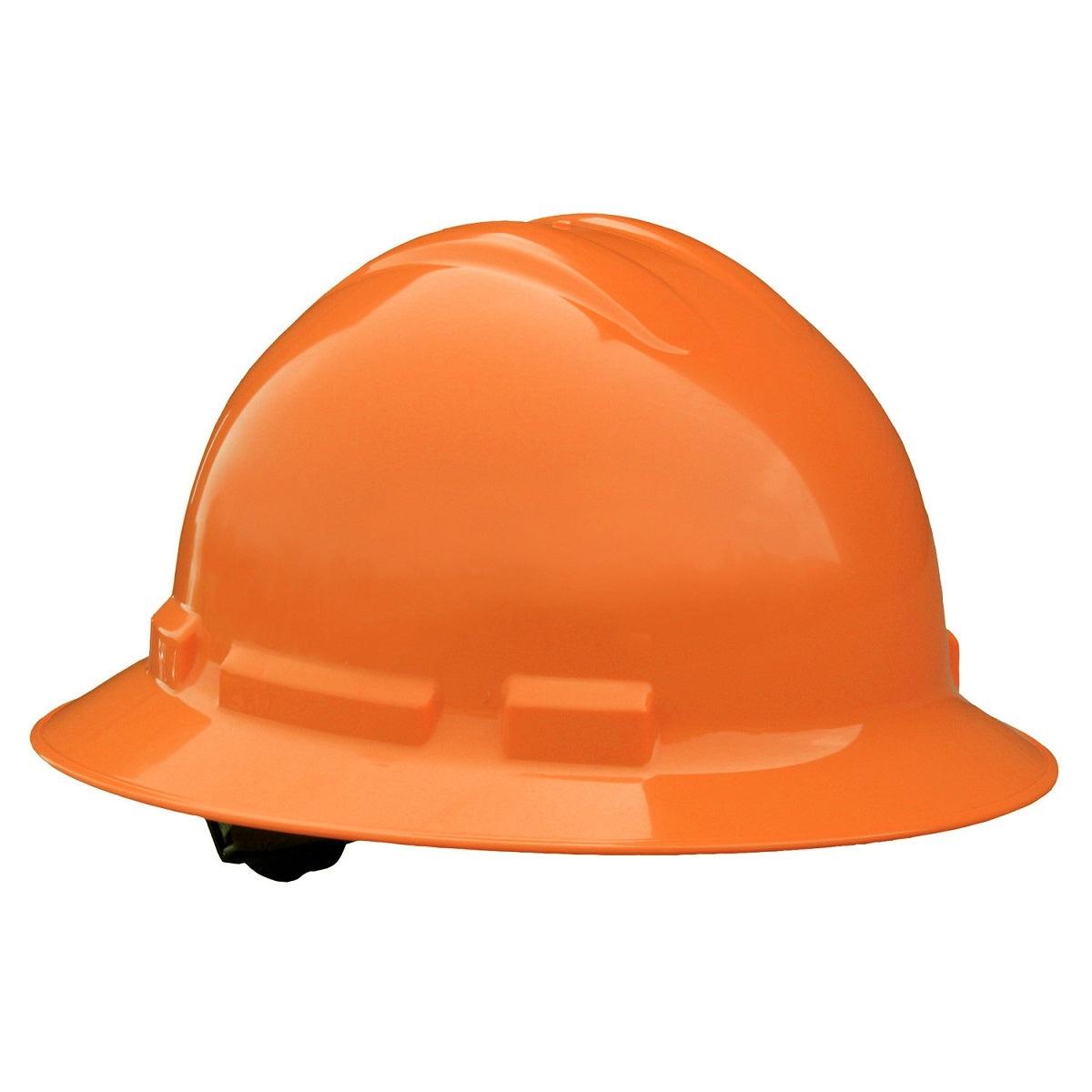 Radians Quartz Full Brim Hard Hat 4 Point Ratchet Suspension Made in USA Orange QHR4-Orange