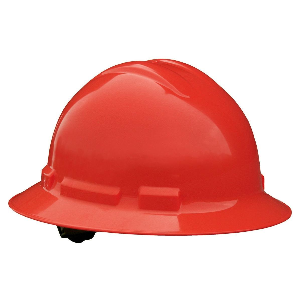 Radians Quartz Full Brim Hard Hat 4 Point Ratchet Suspension Made in USA Red QHR4-Red