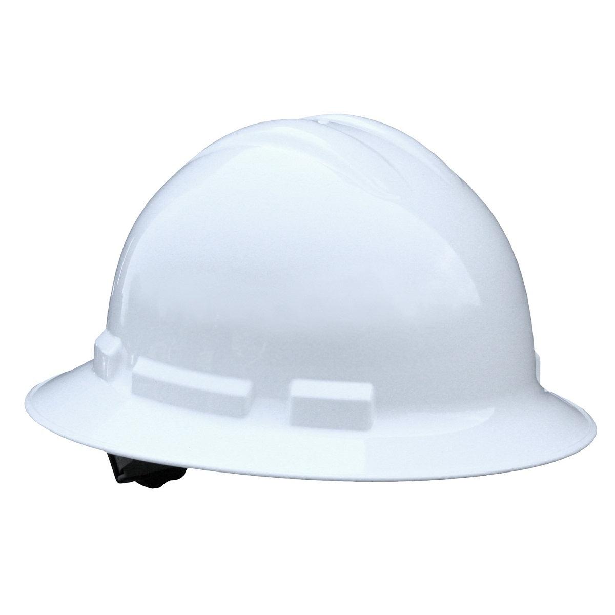 Radians Quartz Full Brim Hard Hat 4 Point Ratchet Suspension Made in USA White QHR4-WHITE