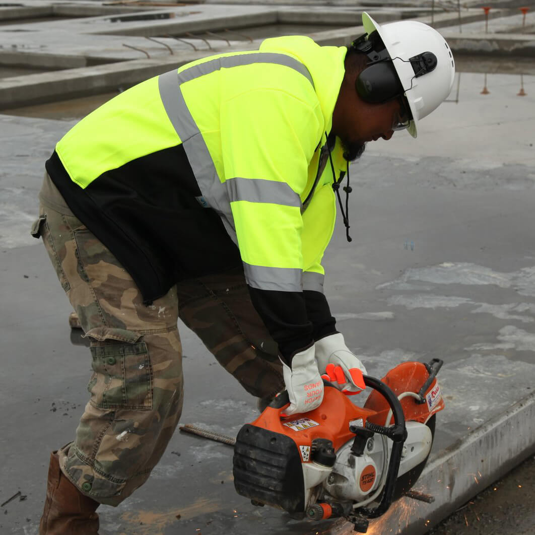 Pyramex RSZH32 Type R Class 3 Full-Zip Safety Sweatshirt Hi-Vis Lime-Safety Glasses USA-3