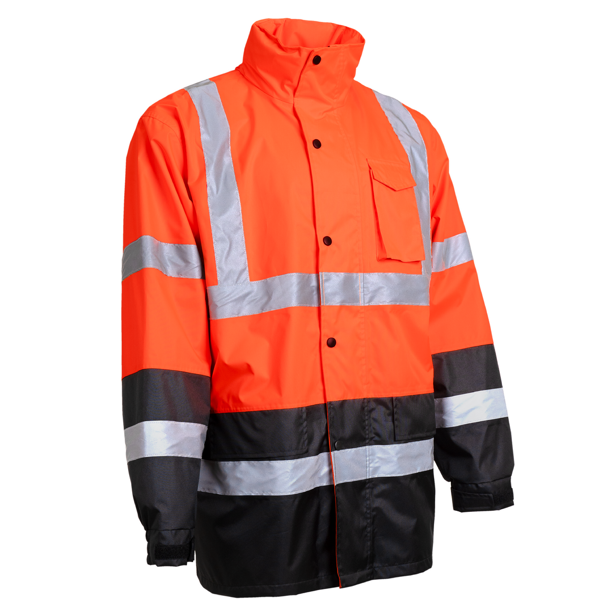 Jorestech Hi-Vis Yellow/Black Rain Jacket with 2" Reflective Strips