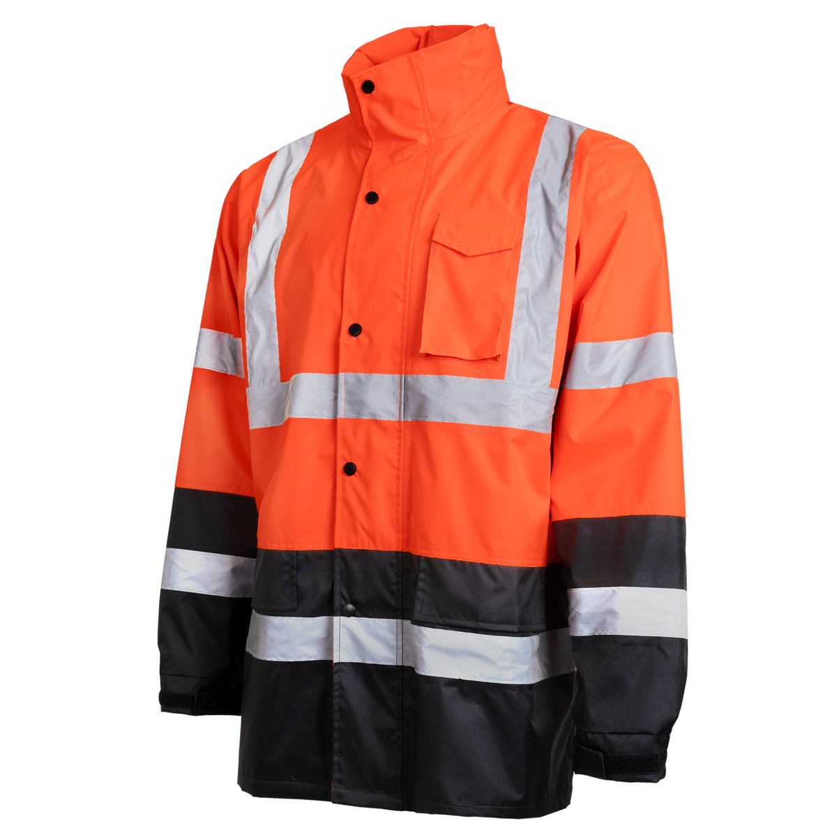 Jorestech Hi-Vis Yellow/Black Rain Jacket with 2" Reflective Strips