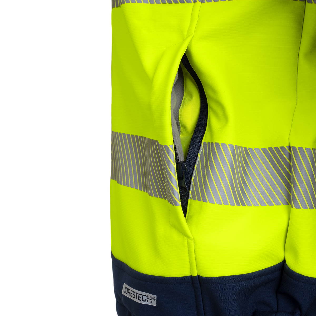 Jorestech Hi-Vis Softshell Water-Repellent Fleece-Lined Safety Jacket with Reflective Strips