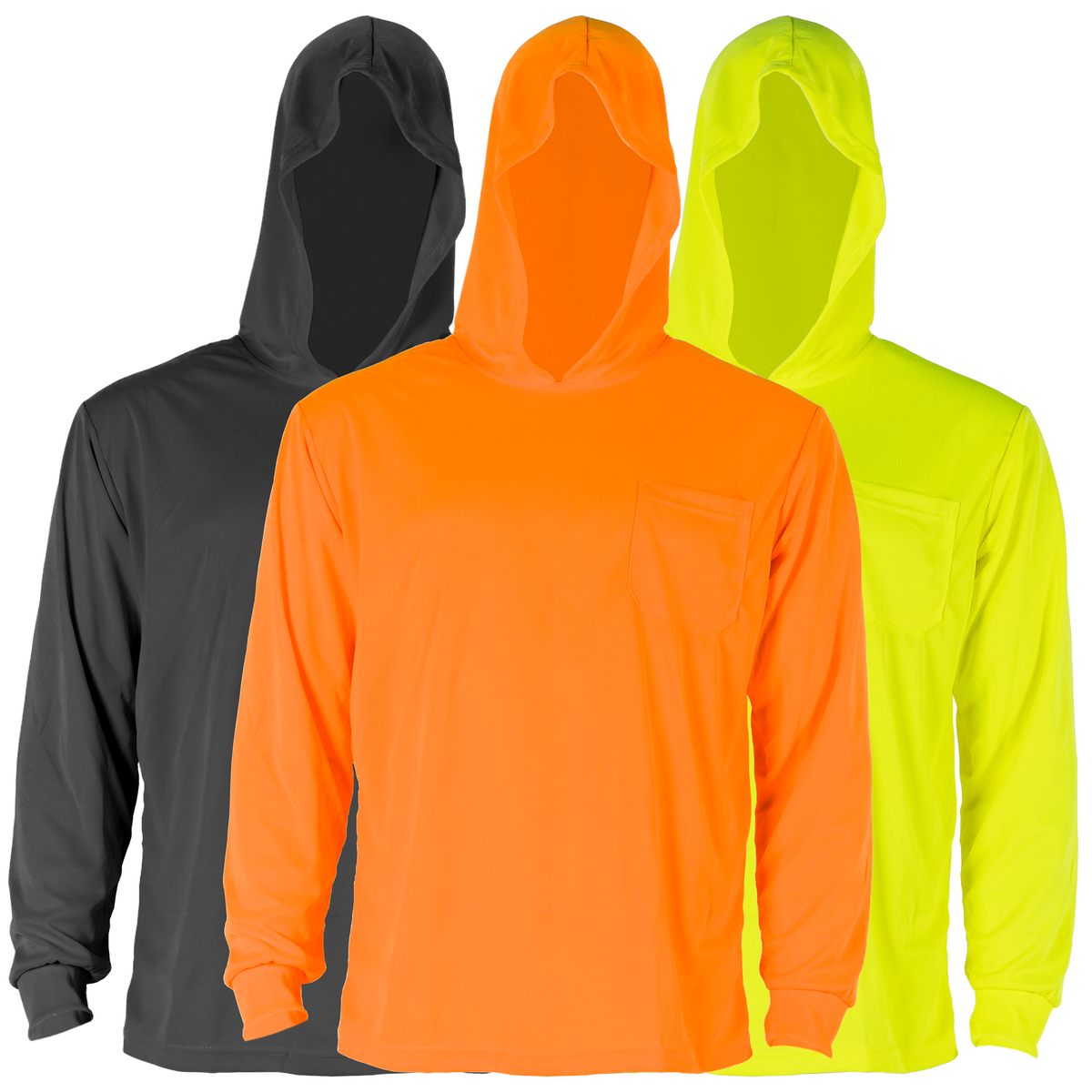Jorestech Hi-Vis Safety Long Sleeve Shirt with Hoodie