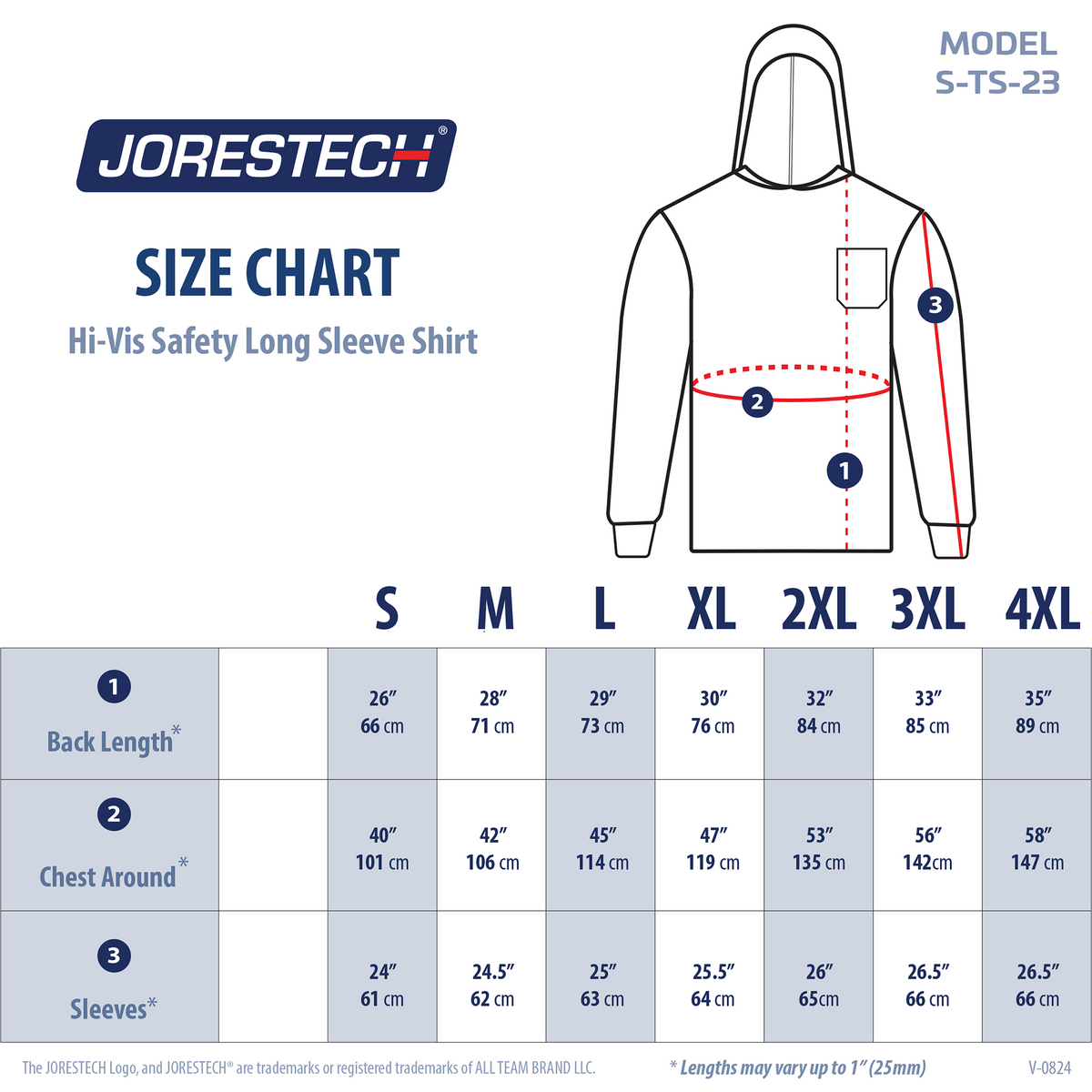 Jorestech Hi-Vis Safety Long Sleeve Shirt with Hoodie