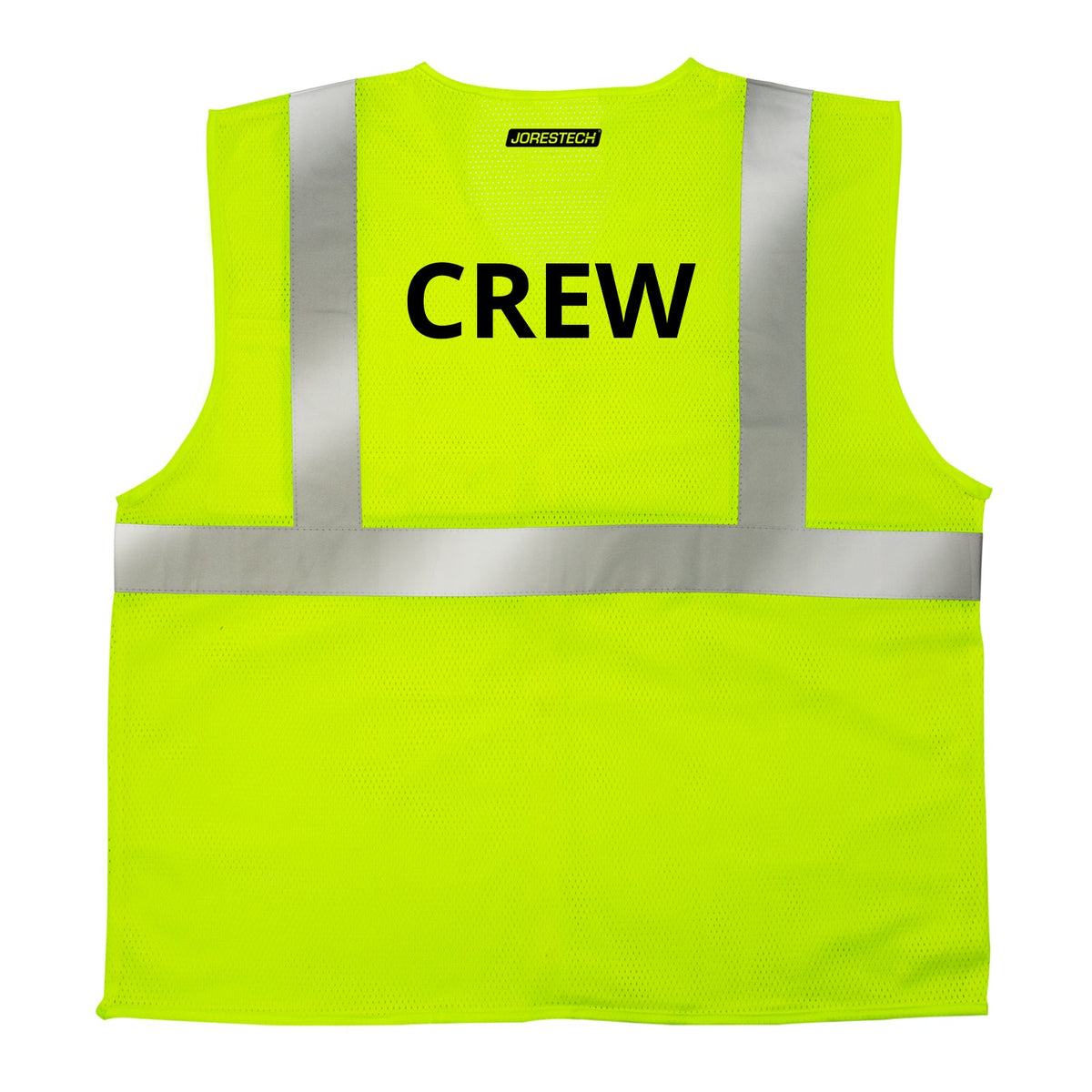 Jorestech Printed Hi-Vis Mesh Safety Vest with 2” Reflective Strips and Pocket - Lime