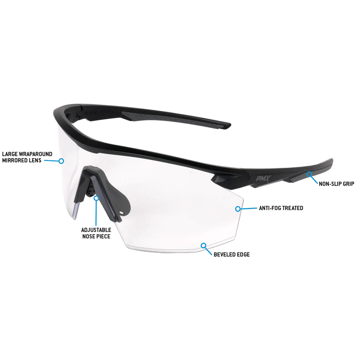 Pyramex PMXSpec Safety Glasses with Matte Black Frame and H2MAX Clear Anti-Fog Lens-Safety Glasses USA-3