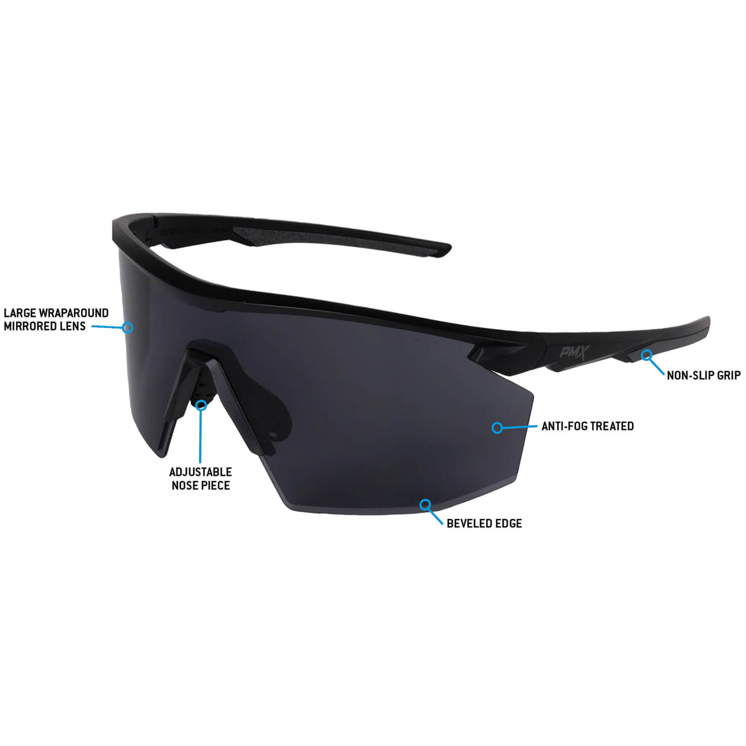 Pyramex PMXSpec Safety Glasses with Matte Black Frame and H2MAX Gray Anti-Fog Lens-Safety Glasses USA-3
