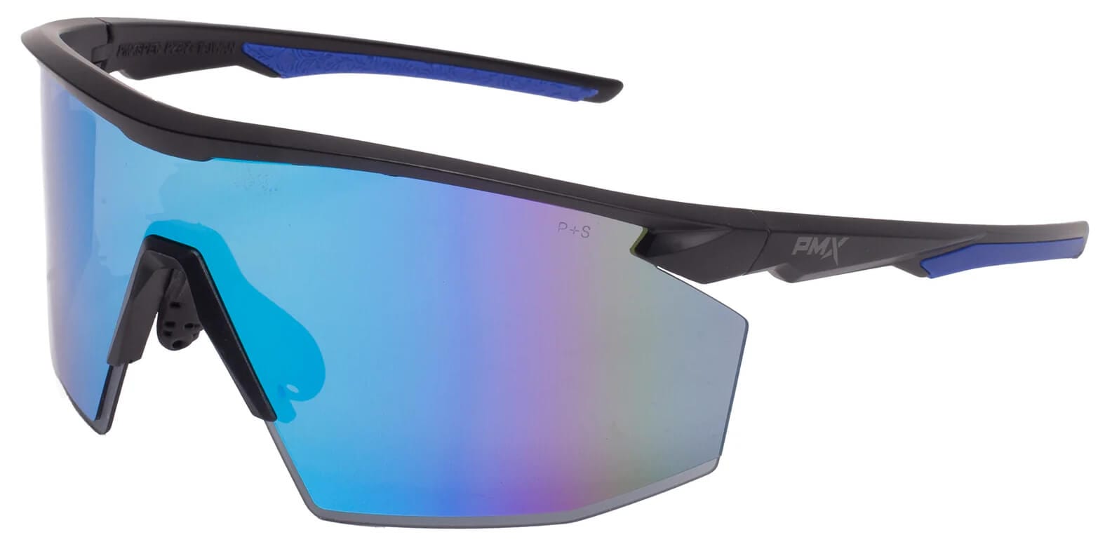 Pyramex PMXSpec Safety Glasses with Matte Black-Blue Frame and Blue Mirror Anti-Fog Lens