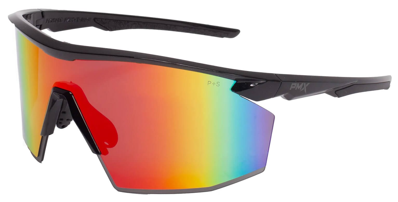 Pyramex PMXSpec Safety Glasses with Shiny Black Frame and Spectrum Mirror Anti-Fog Lens