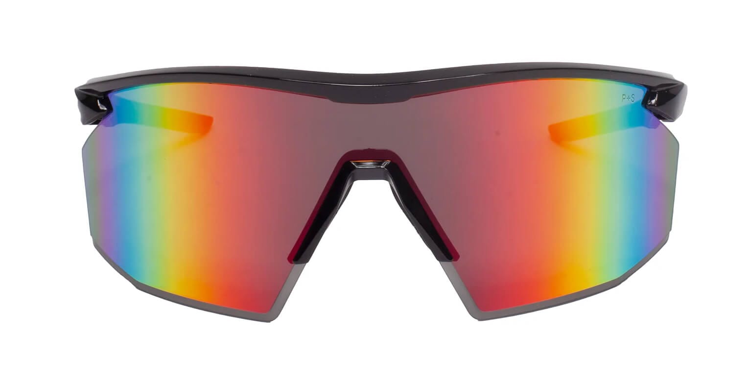 Pyramex PMXSpec Safety Glasses with Shiny Black Frame and Spectrum Mirror Anti-Fog Lens