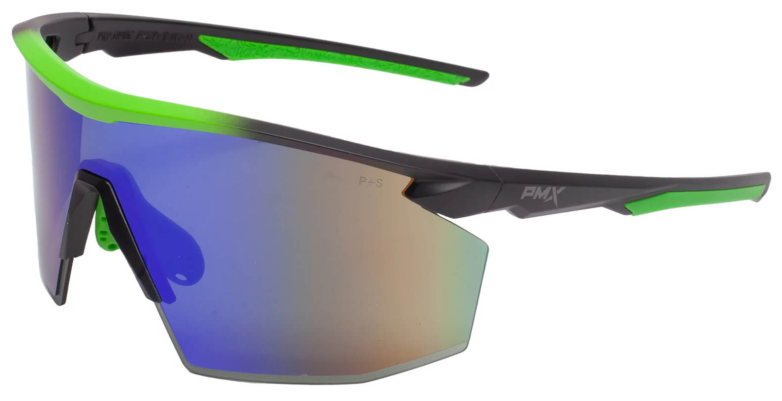 Pyramex PMXSpec Safety Glasses with Matte Black-Green Frame and Green Mirror Anti-Fog Lens