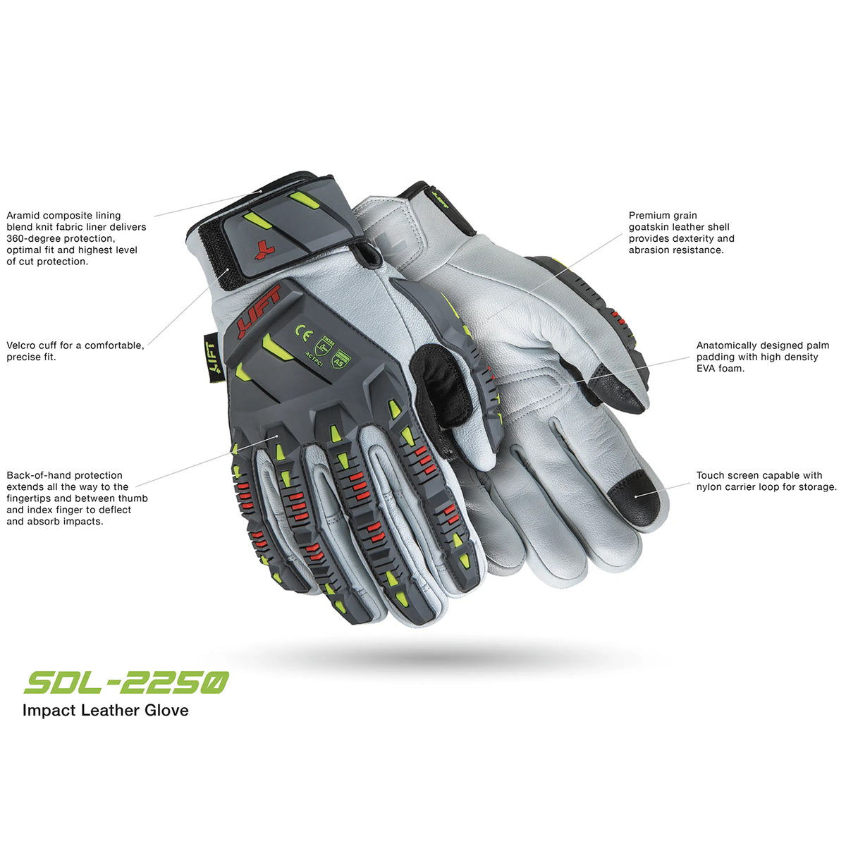 Lift Safety Super Duty SDL-2250 Leather Impact Gloves