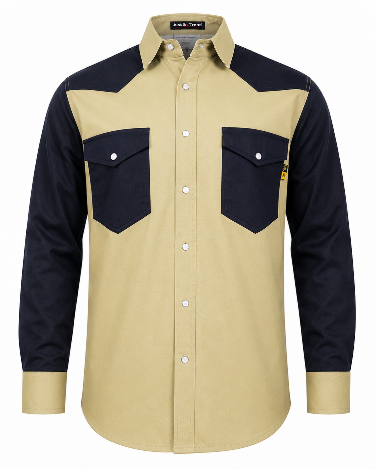 Just In Trend Flame-Resistant Western Style Two-Tone Shirt