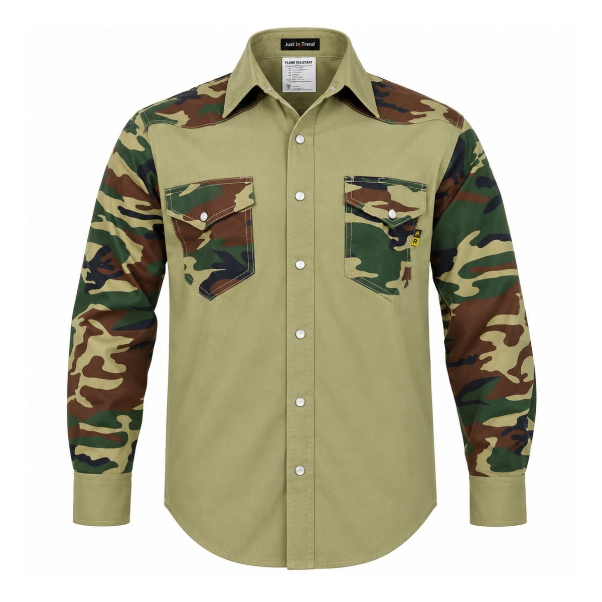 Just In Trend Flame-Resistant Western Style Two-Tone Shirt
