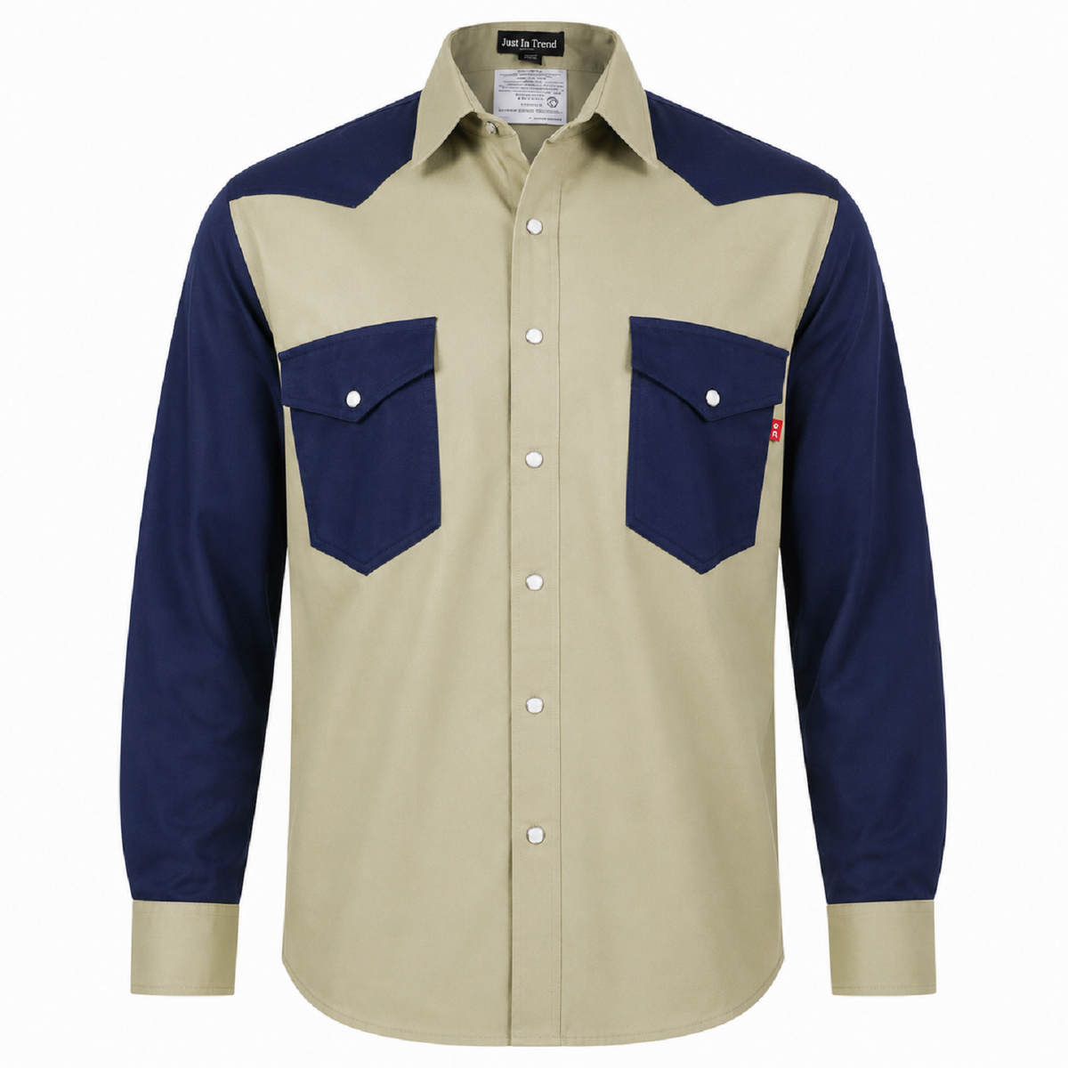Just In Trend Flame-Resistant Western Style Two-Tone Shirt