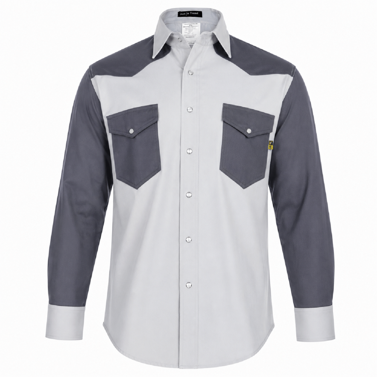 Just In Trend Flame-Resistant Western Style Two-Tone Shirt