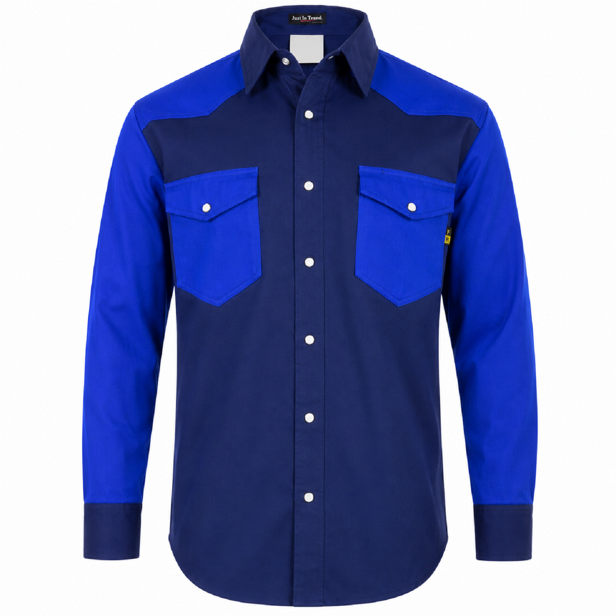 Just In Trend Flame-Resistant Western Style Two-Tone Shirt