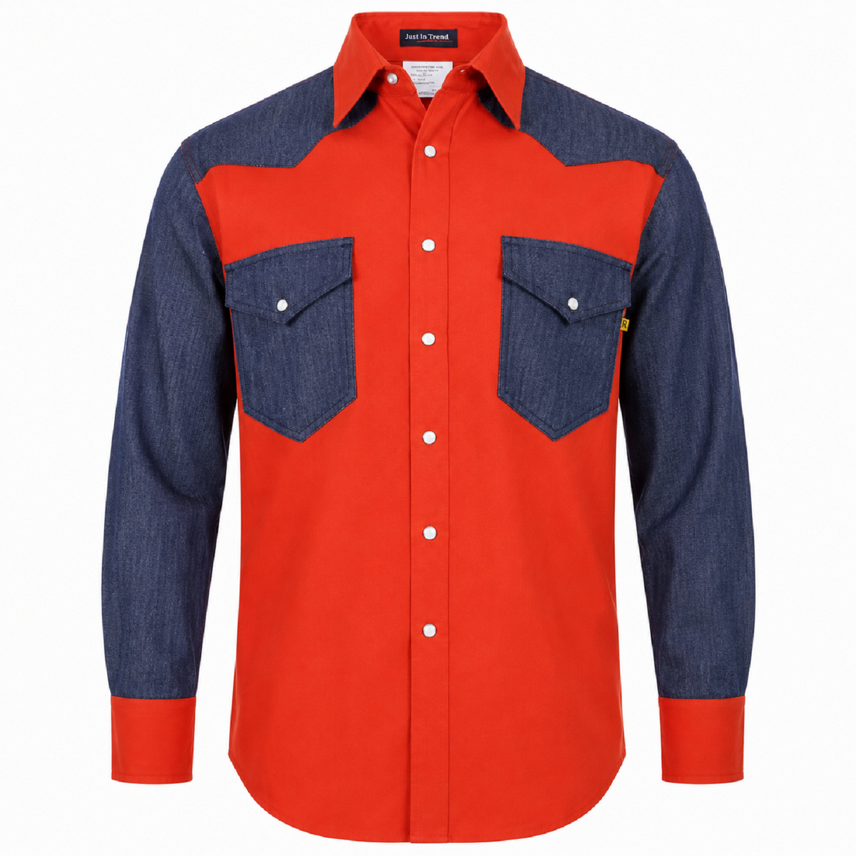 Just In Trend Flame-Resistant Western Style Two-Tone Shirt
