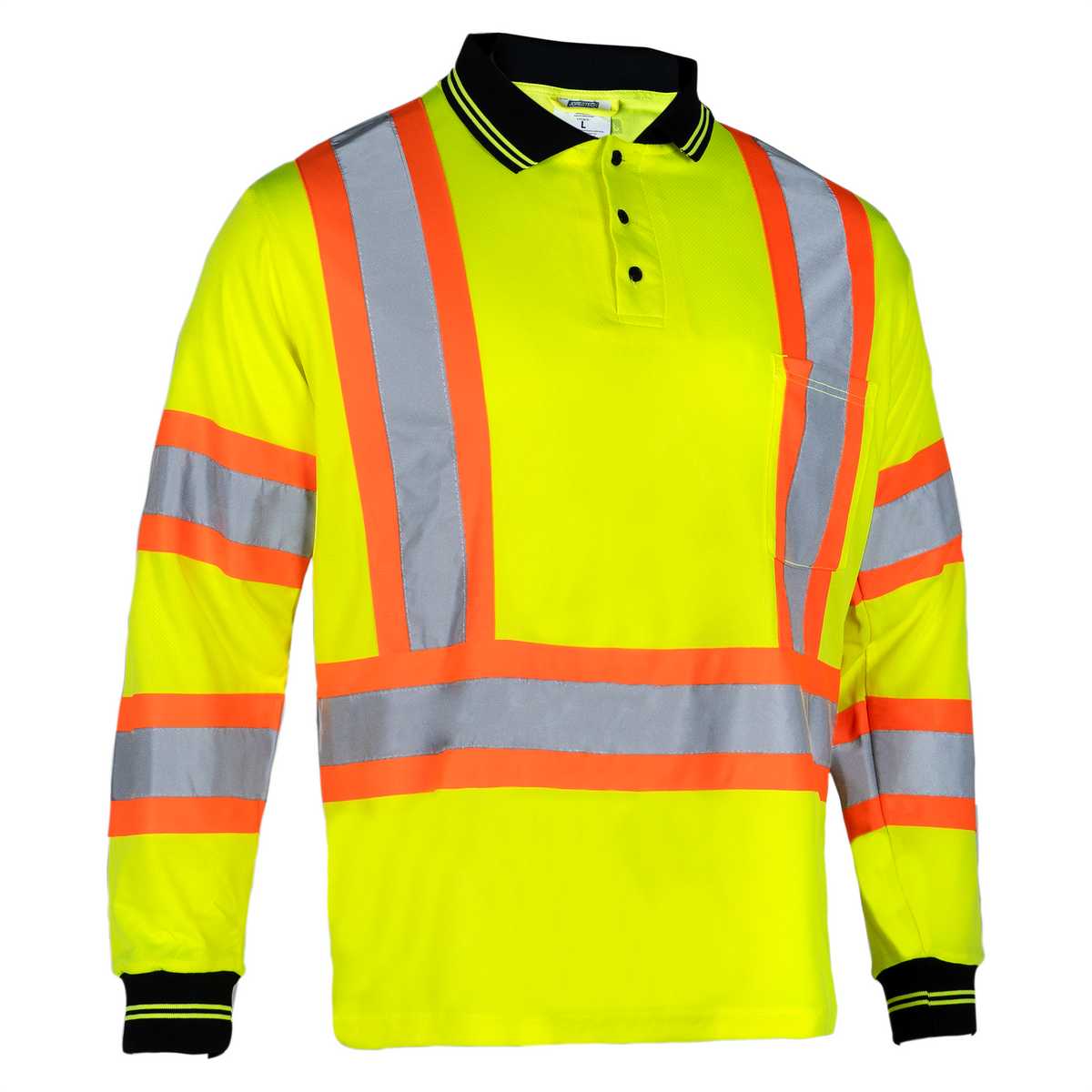 Jorestech Hi-Vis X-Back Reflective Two-Tone Safety Long Sleeve Polo Shirt