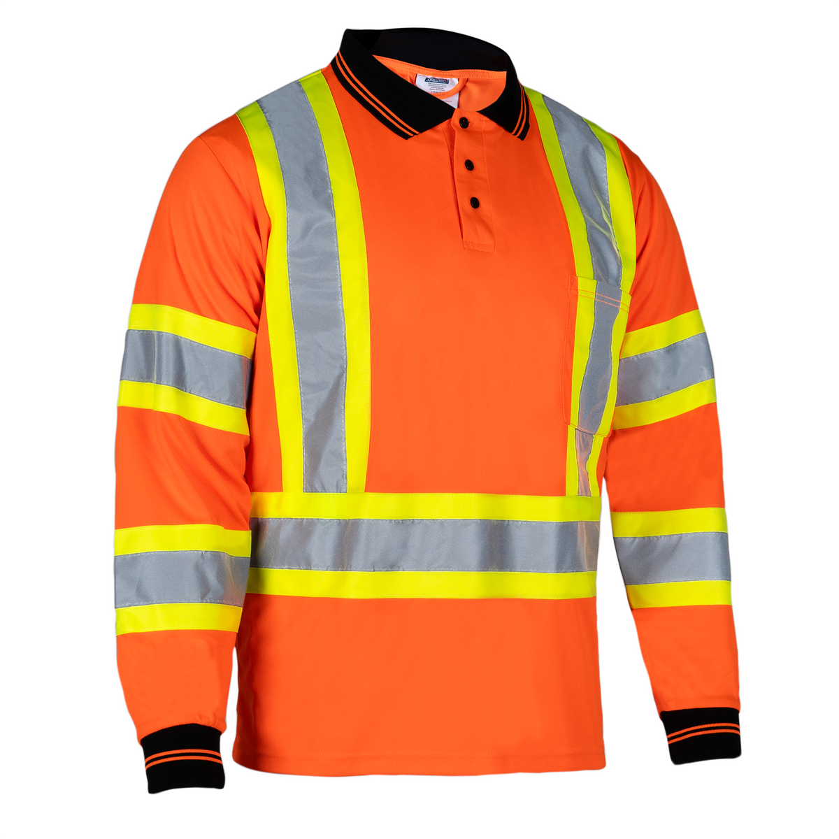 Jorestech Hi-Vis X-Back Reflective Two-Tone Safety Long Sleeve Polo Shirt