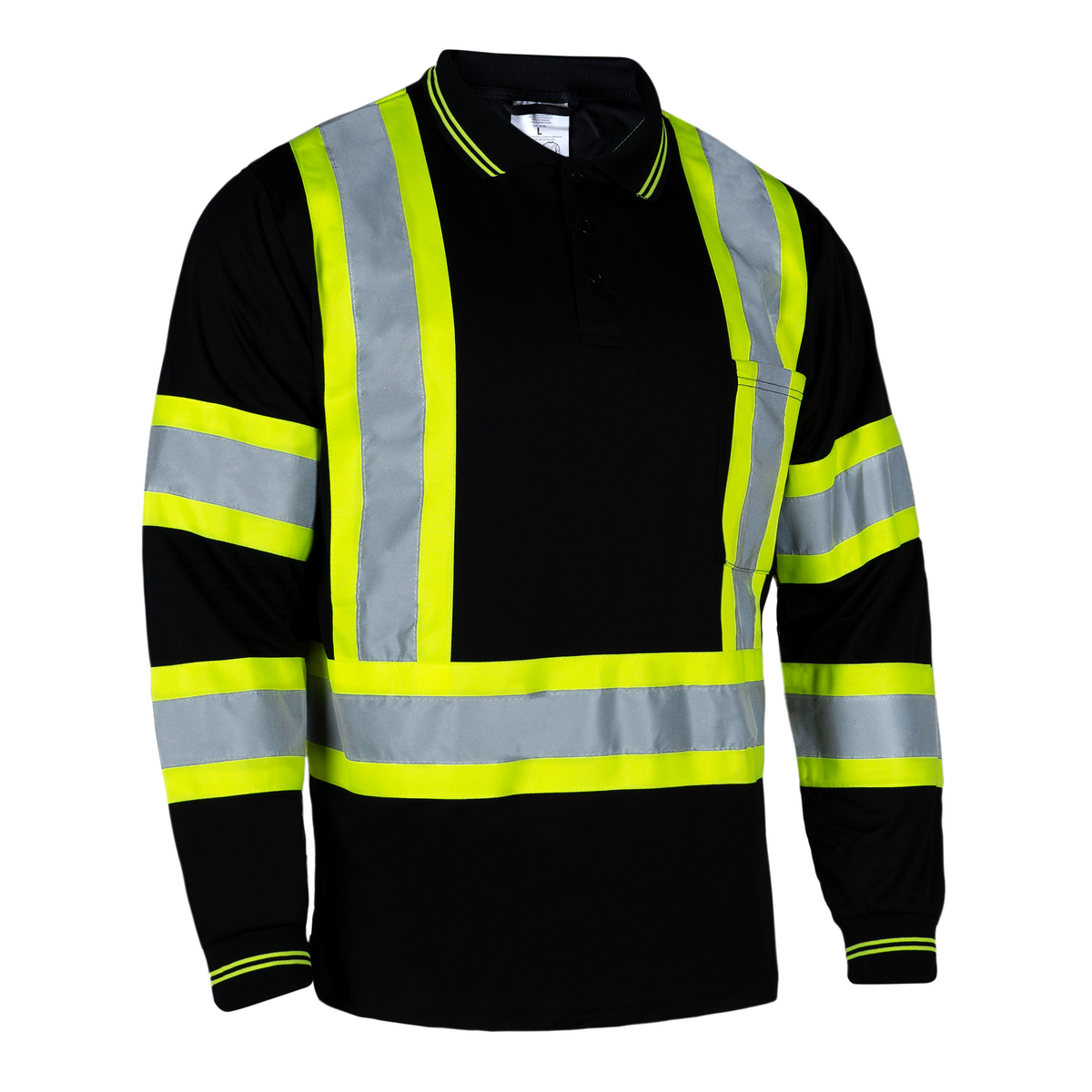 Jorestech Hi-Vis X-Back Reflective Two-Tone Safety Long Sleeve Polo Shirt