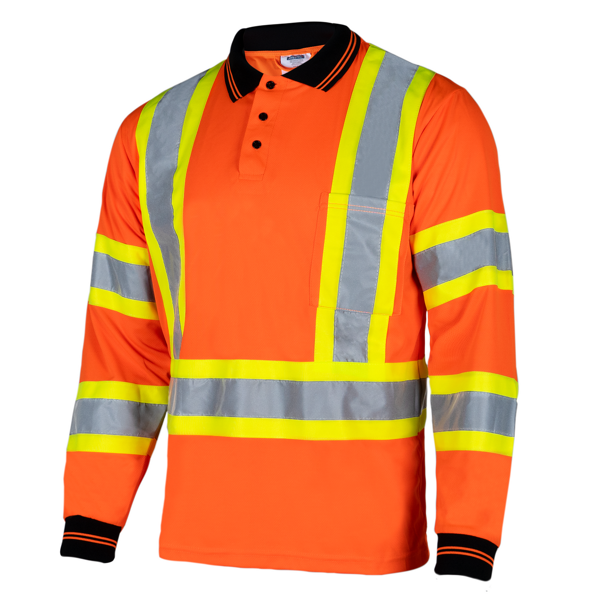 Jorestech Hi-Vis X-Back Reflective Two-Tone Safety Long Sleeve Polo Shirt