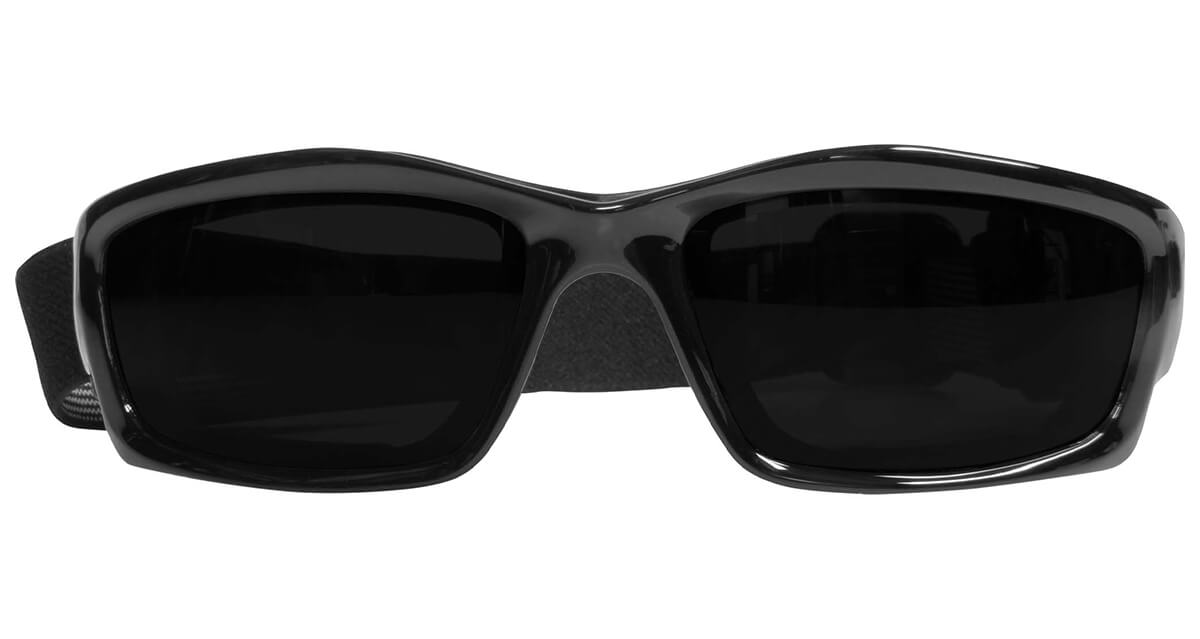 Edge Kazbek Safety Glasses/Goggles Black Foam Padded Frame, Strap Smoke Vapor Shield Lens