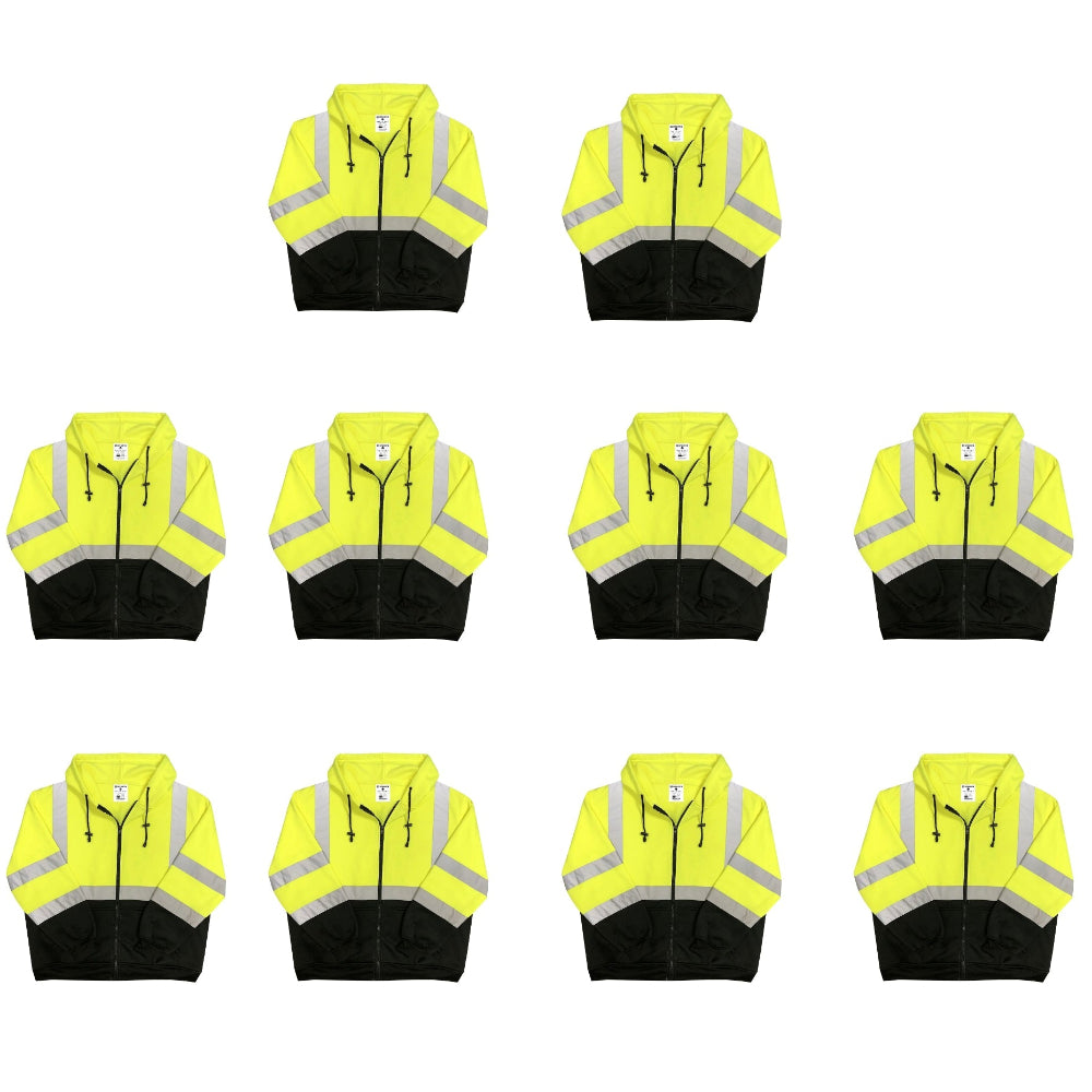Safety Main 05LWJYB Lightweight Jacket, Class 3, Hi-Vis Yellow with Black Bottom, Pack of 10-SMG05LWJYBLL-10P-ST-Large-Safety Glasses USA-1