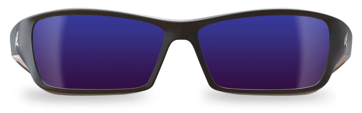 Edge Reclus Safety Glasses with Black Frame and Blue Mirror Lens