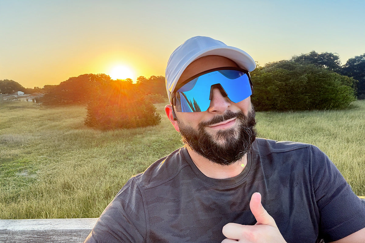 Detour Surge Safety Sunglasses with Matte Black Frame and Electric Blu