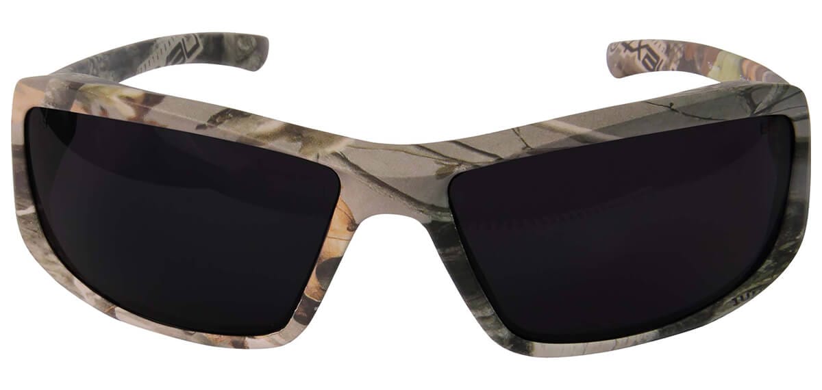 Edge Brazeau Ballistic Safety Glasses with Forest Camo Frame and Smoke Lens
